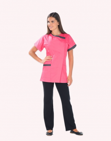 Blouse infirmière rose -...