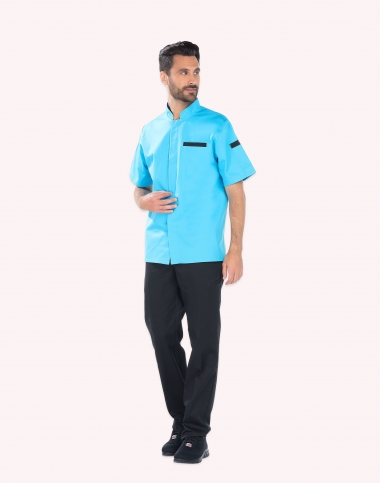 Veste de cuisine bleu homme...